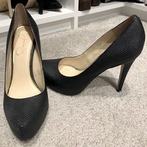 Beautiful, elegant black Jessica Simpson heels. Size 8.